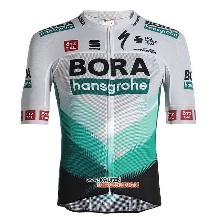 Bora-Hansgrone Kurzarmtrikot 2021 und Kurze Tragerhose Wei Grun Shwarz